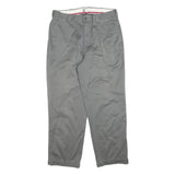 GAP Mens Cotton Blend Grey Relaxed Straight Trousers W35 L30 Casual Zip