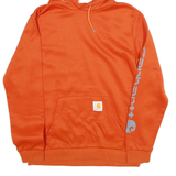 CARHARTT Womens Orange Hoodie 2XL Workwear Casual Comfort Oversized