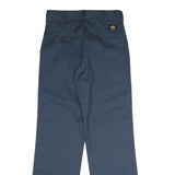 DICKIES Mens Polyester Blend Navy Regular Straight Trousers W30 L32 Workwear Zip
