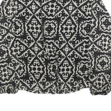 BLUE VANILLA Womens Black & White Printed Blouse Long Sleeve High Neck S