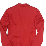 VERSACE Womens Red Blazer Jacket S Cotton Blend Plain Button Elegant Tailored