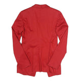 VERSACE Womens Red Blazer Jacket S Cotton Blend Plain Button Elegant Tailored
