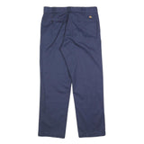 DICKIES Mens Cotton Blend Navy Regular Straight Trousers W36 L32 Workwear
