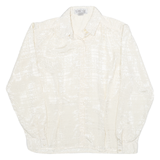 KAREN SCOTT Womens Cream Shirt M Textured Polyester Blend Button-Up