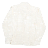 KAREN SCOTT Womens Cream Shirt M Textured Polyester Blend Button-Up