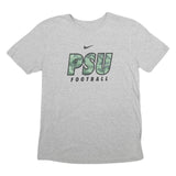 NIKE Mens Grey PSU Football Graphic T-Shirt M Short Sleeve Crew Neck Cotton