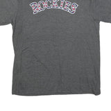 MAJESTIC Mens Grey Rockies Graphic T-Shirt L Short Sleeve Crew Neck Sports