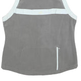 ADIDAS Womens Grey & White Sleeveless Zip Up Fleece UK 12 Casual Outdoor Vest
