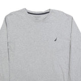 NAUTICA Mens Grey Long Sleeve Crew Neck Cotton Blend T-Shirt M Casual Comfort