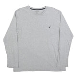 NAUTICA Mens Grey Long Sleeve Crew Neck Cotton Blend T-Shirt M Casual Comfort