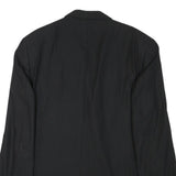 VALENTINO Mens Black Wool Blend Classic Jacket L Button Plain Elegant Stylish