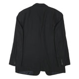 VALENTINO Mens Black Wool Blend Classic Jacket L Button Plain Elegant Stylish