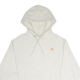 CHAMPION Mens Cream Hoodie M Cotton Blend Pullover Drawstring Hood