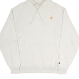 CHAMPION Mens Cream Hoodie M Cotton Blend Pullover Drawstring Hood