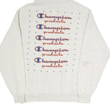 CHAMPION Mens Cream Hoodie M Cotton Blend Pullover Drawstring Hood