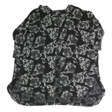 S MAX MARA Womens Black & Grey Floral Button Jacket L Woven Classic Fit Long