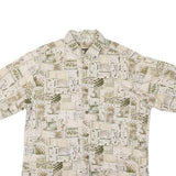 WOOLRICH Mens Beige & Olive Patterned Cotton Blend Shirt M Casual Summer