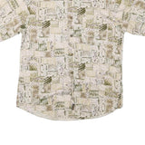 WOOLRICH Mens Beige & Olive Patterned Cotton Blend Shirt M Casual Summer