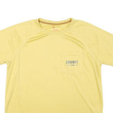 CARHARTT Mens Yellow Polyester Blend T-Shirt L Short Sleeve Crew Neck Pocket