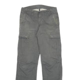 CARHARTT Mens Grey Regular Fit Cargo Cotton Blend Jeans W28 L31 Button Closure