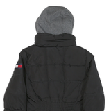 TOMMY HILFIGER Womens Black Jacket S Polyester Blend Quilted Hooded Zip