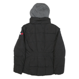 TOMMY HILFIGER Womens Black Jacket S Polyester Blend Quilted Hooded Zip