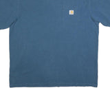 CARHARTT Mens Blue Pocket T-Shirt XL Short Sleeve Crew Neck Heavy Duty Cotton