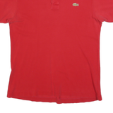 LACOSTE Mens Red Short Sleeve Plain Polo Shirt S Classic Cotton Blend