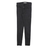 LEVI'S Womens Slim Black Denim Skinny Jeans Cotton Blend W26 L28 Stylish Zip