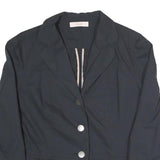 LAUREL Womens Black Button Polyester Blend Classic Jacket S Plain Stylish