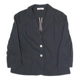 LAUREL Womens Black Button Polyester Blend Classic Jacket S Plain Stylish