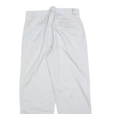 MOUSTACHE Mens Cotton Blend White Regular Fit Straight Trousers W28 L27 Smart