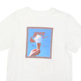 NIKE Mens White Graphic T-Shirt S Short Sleeve Crew Neck Cotton Blend Casual