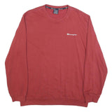 CHAMPION Mens Red Crew Neck 2XL Sweatshirt Cotton Blend Classic Logo