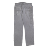 DICKIES Mens Cotton Blend Grey Regular Straight Trousers W36 L30 Workwear Zip