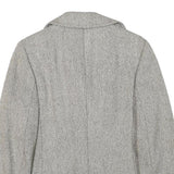 REBECCA Womens Grey Wool Blend Button Jacket S Woven Classic Stylish Warm