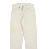 LEVI'S 501 Womens Jeans Cream Regular Straight Denim W28 L28 Classic Button Fly