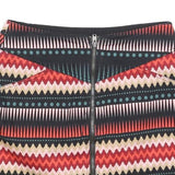 H&M Womens Multicolour Cotton Mini Skirt Tribal Pattern S Stylish Zip Front