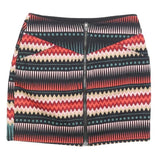 H&M Womens Multicolour Cotton Mini Skirt Tribal Pattern S Stylish Zip Front