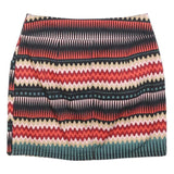 H&M Womens Multicolour Cotton Mini Skirt Tribal Pattern S Stylish Zip Front