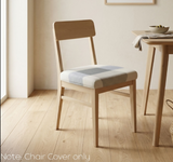 Anyseat Beige Light Blue Simple Pattern Print Chair Cover – Stretch Washable Removable Seat Cover for Dining & Kitchen