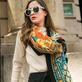 Anyyou 100% Pure Merino Wool Multicolor Tie Pattern Stylish Poncho Winter Large Scarf With Trendy Pashmina Shawl Bandana For Womenfashion Design