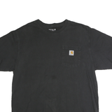 CARHARTT Mens Black Pocket T-Shirt L Short Sleeve Crew Neck Classic Workwear