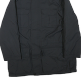NAUTICA Mens Black Outdoor Jacket L Polyester Blend Plain Zip Pockets