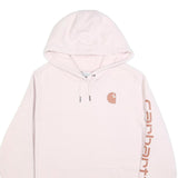 CARHARTT Womens Pink Hoodie L Cotton Blend Pullover Logo Print