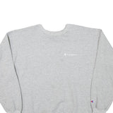 CHAMPION Mens Grey Cotton Blend Crew Neck L Sweatshirt Logo Embroidered