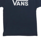 VANS Mens Black Classic Logo T-Shirt M Short Sleeve Crew Neck Cotton Blend