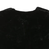 Womens Black Faux Fur Vest M Polyester Blend Plain Sleeveless Elegant Outerwear