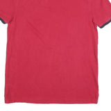 TOMMY HILFIGER Mens Red & Navy Short Sleeve Polo Shirt M Classic Cotton Blend