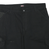 DICKIES Mens Black Cargo Shorts XL W36 Workwear Durable Polyester